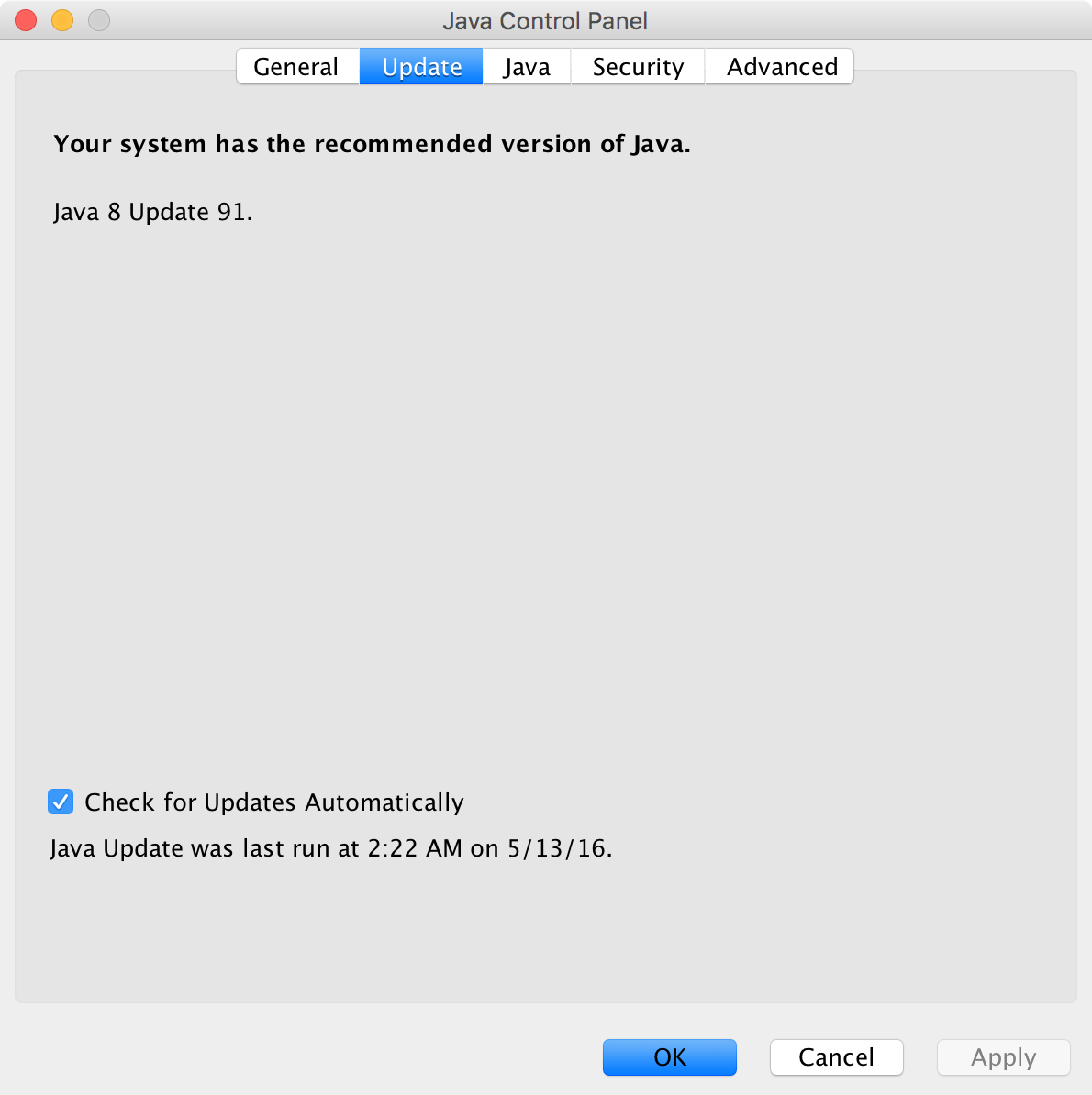 java version for mac